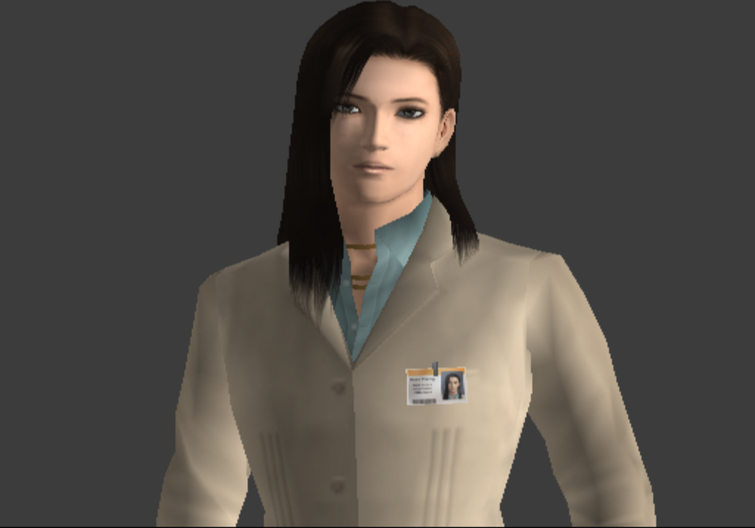 Zoomed-in screenshot of Rose's Metal Gear Solid 2 character model.