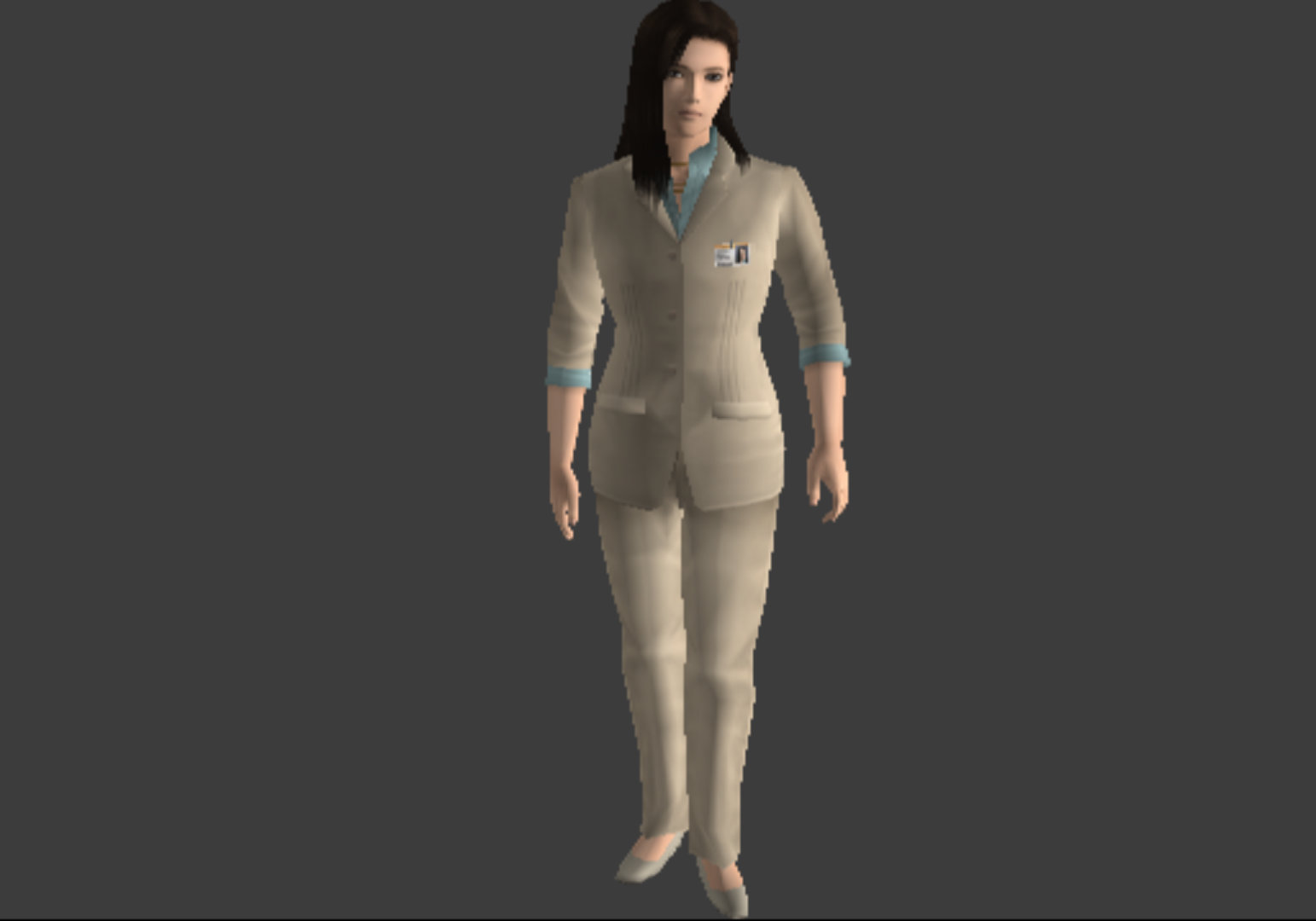Full-body screenshot of Rose's Metal Gear Solid 2 character model.