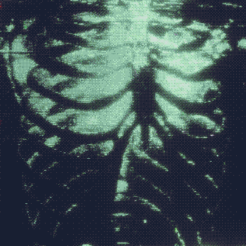 A glowing ribcage.