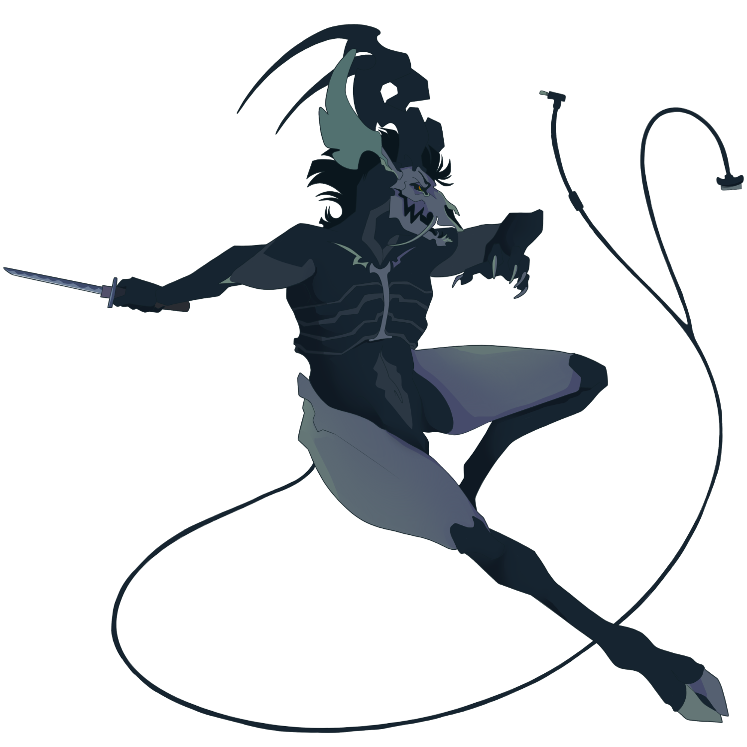 Illustration of an anthropomorphic antelope wielding a short blade in a fighting pose.