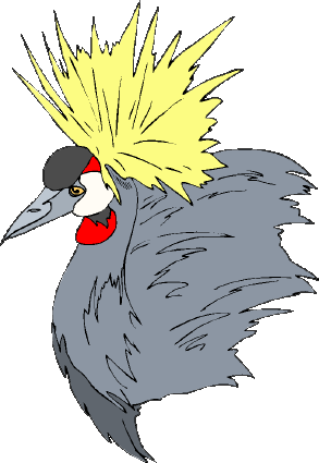 Clip art of a grey crowned crane.