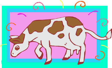 Clip art of a cow.