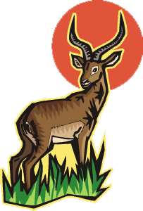 Clip art of an antelope.