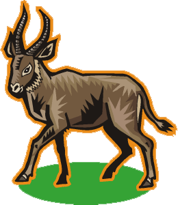 Clip art of an antelope.