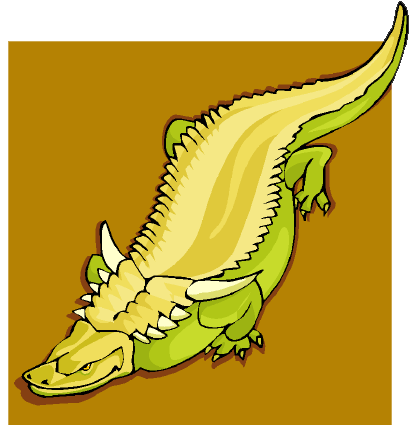 Clip art of a crocodile-like dinosaur.