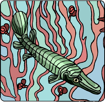 Clip art of an alligator gar.