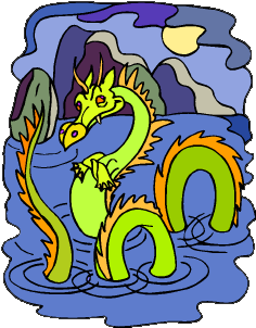 Clip art of a sea monster.