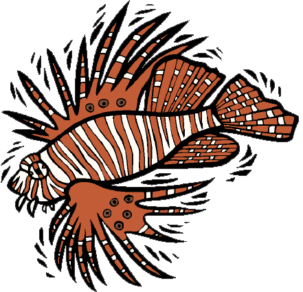 Clip art of a lionfish.