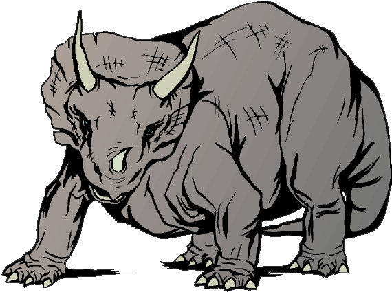 Clip art of a triceratops.